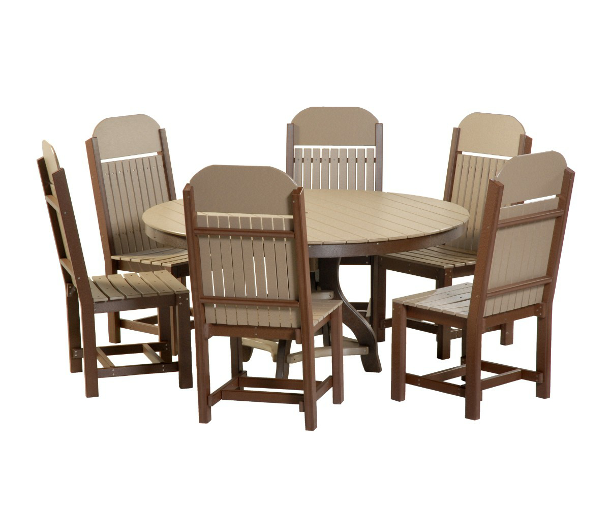Round Patio Set (Weatherwood & Brown) Coastal Fine Furniture