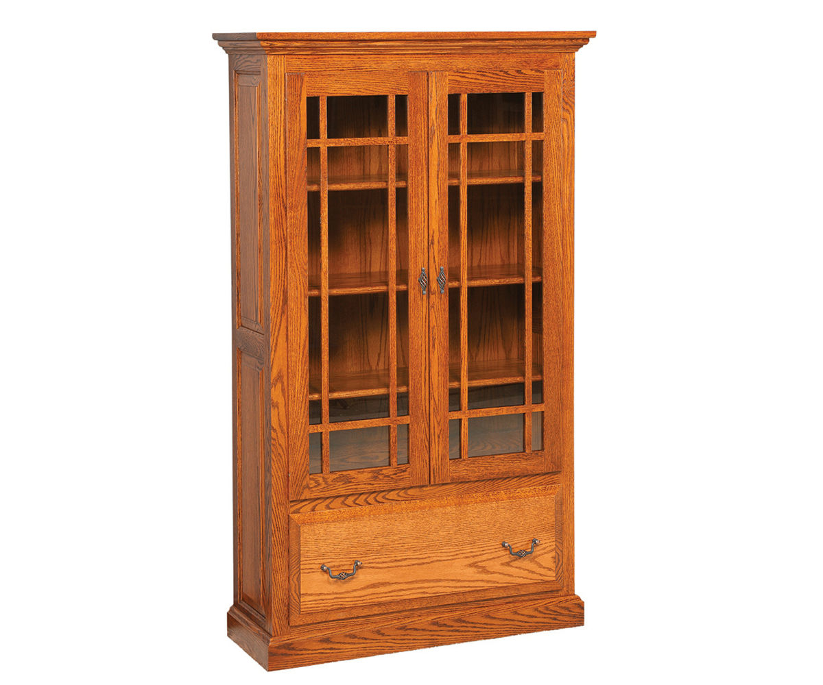 Raised Panel Bookcase with Doors and Drawer Coastal Fine Furniture