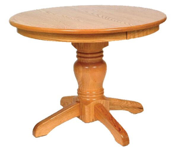 Round Mission Single Pedestal Table with Mission Feet