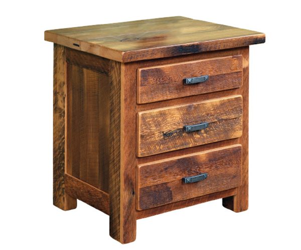 Farmhouse 3 Drawer Nightstand